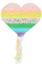 Sparkle and Bash Small Pastel Heart Pull String Pinata for Rainbow ...