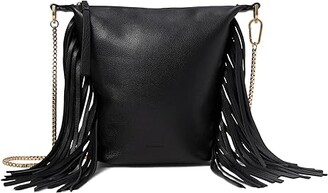 Women's Genuine Leather Fringe Crescent Crossbody Shoulder Bag - ROMY TISA