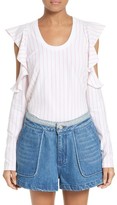 Thumbnail for your product : Opening Ceremony Women's Stripe Cold Shoulder Tee