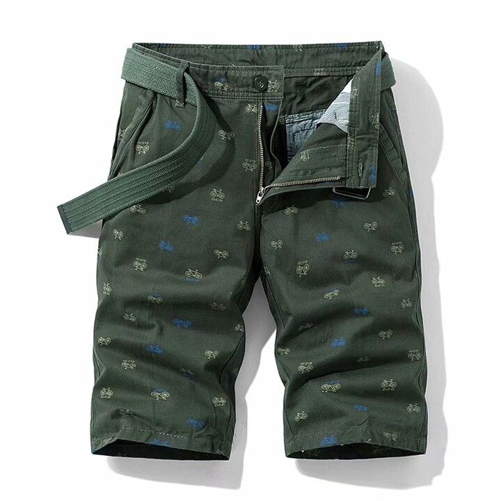 Idopy Men`s 3/4 Cargo Denim Shorts Biker Jeans with Multi Pockets 