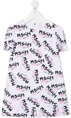 Msgm Kids logo print T-shirt dress