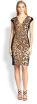 Thumbnail for your product : Escada Leopard Contrast-Panel Dress
