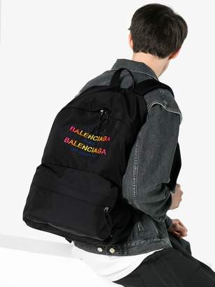 Balenciaga Black Logo Explorer Backpack