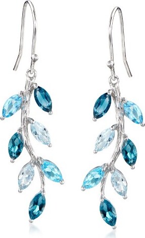 Ross-Simons Ross-Simons3.90ct.t.w.TonalBlueTopazVineDropEarringsinSterlingSilver
