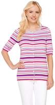 Thumbnail for your product : Liz Claiborne New York Elbow Sleeve Striped Cardigan