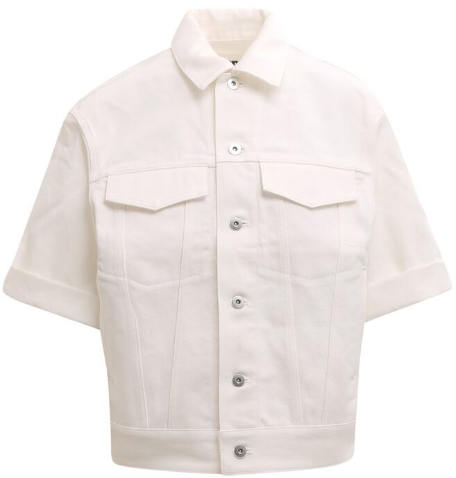 Jil Sander Short Sleeved Buttoned Denim Jacket - ShopStyle