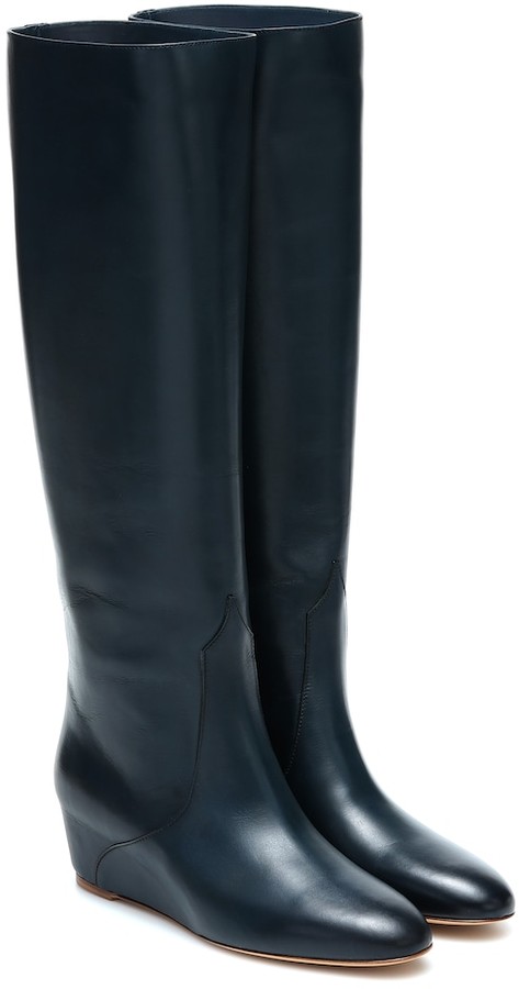 blue knee high boots uk