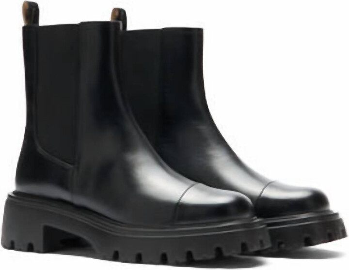 Mae Women's Emerson Chelsea Combat Boot In Black Leather