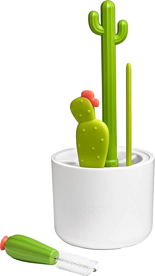 Boon Cacti, Bottle Cleaning Brush Set, 4 Brushes & 1 Vase