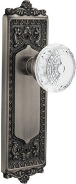 Nostalgic Warehouse Egg & Dart Plate with Crystal Meadows Knob