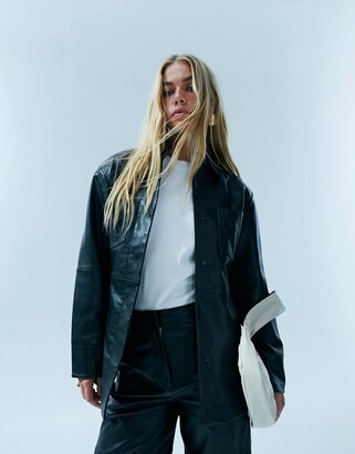 ASOS Leather Look Corset Biker Jacket - ShopStyle