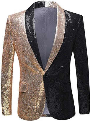 gold sequin suit jacket