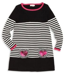 Design History Toddler's & Little Girl's Embellished Striped Dress