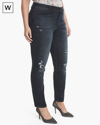 Whbm Plus Destructed Sequin Skinny Jeans