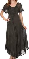 Thumbnail for your product : Sakkas 16603 - Egan Long Embroide Caftan Dress/Cover Up With Embroide Cap Sleeves - OS