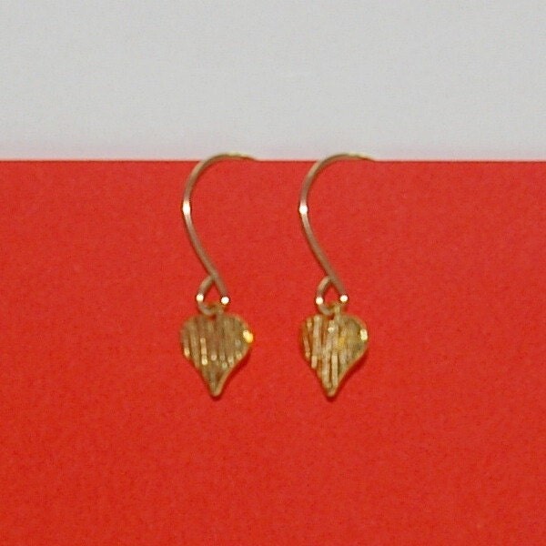 Etsy 4 Pairs 14Kt Gold Filled Very Small Heart Charm Earrings Lot - An Economical Alternative To Solid Gold Free Shipping Worldwide