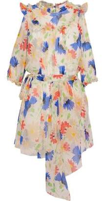 Alice McCall Get In Line Cold-shoulder Floral-print Georgette Mini Dress