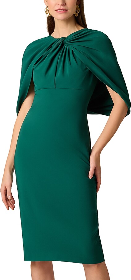 Aidan Mattox Crepe Cape Dress