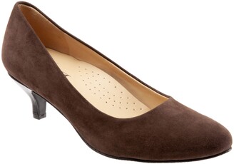 dark brown suede pumps