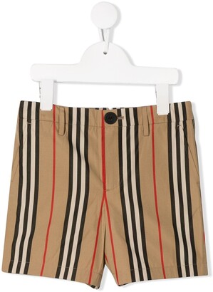 Burberry Children Icon Stripe Cotton Chino Shorts