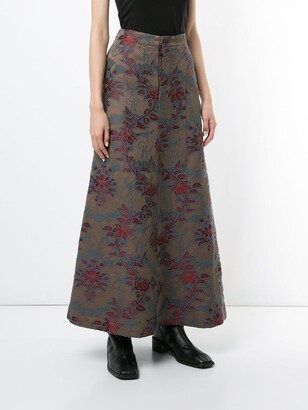UMA WANG Floral-Jacquard Maxi Skirt