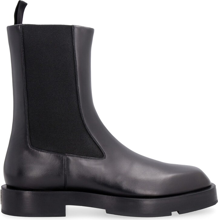 Givenchy Squared Leather Chelsea Boots - ShopStyle