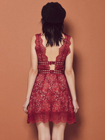 Thumbnail for your product : For Love & Lemons Mon Cheri Mini Dress in Rouge