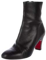Thumbnail for your product : Christian Louboutin Leather Round-Toe Ankle Boots