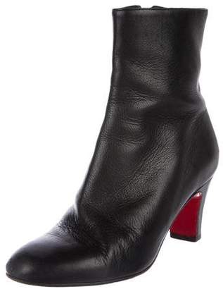 Christian Louboutin Leather Round-Toe Ankle Boots
