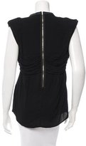 Thumbnail for your product : Boy By Band Of Outsiders Leather-Trimmed V-Neck Top w/ Tags