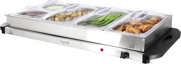 Mega Chef MegaChef Buffet Server & Food Warmer With 5 Removable Sectional Trays , Heated Warming Tray and Removable Tray Frame