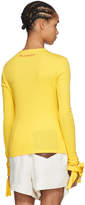 Thumbnail for your product : J.W.Anderson Yellow Long Sleeve Ribbed Tie Cuff T-Shirt