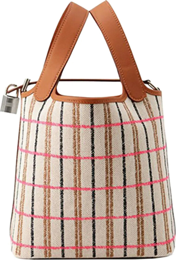 Hermès Pre-Owned 2025 H Canvas and Swift Couverture Carre Picotin Lock 18 handbag