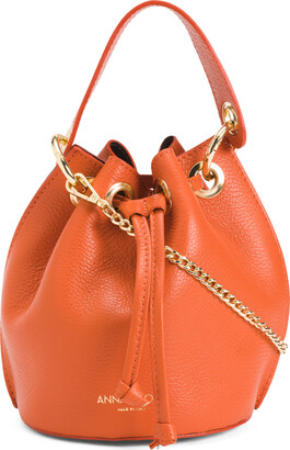Anna Paola Made In Italy Leather Drawstring Crossbody - ShopStyle