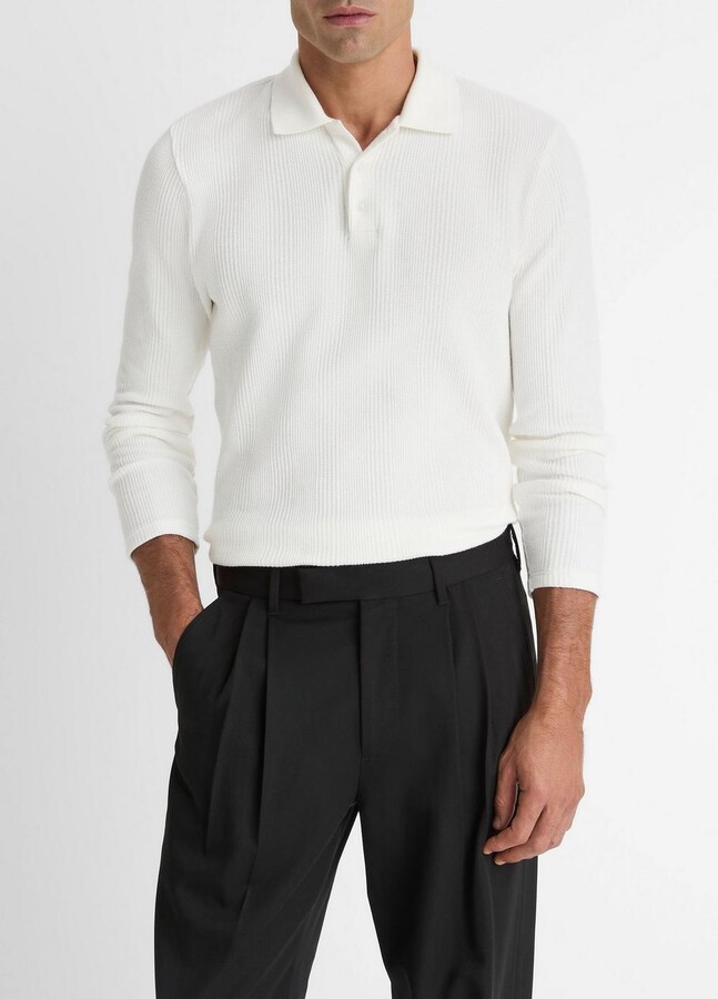 Vince Variegated Cotton Polo Shirt