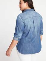 Thumbnail for your product : Old Navy Chambray Plus-Size Classic No-Peek Shirt