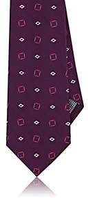 Fairfax Men's Geometric-Pattern Silk Necktie-Purple