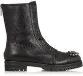 Thumbnail for your product : Jimmy Choo Hatcher Crystal-embellished Leather Ankle Boots - Black