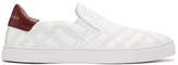 Thumbnail for your product : Burberry White Copford Check Slip-On Sneakers