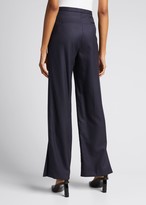 Thumbnail for your product : Nina Ricci Pinstripe Flared Wool Trousers