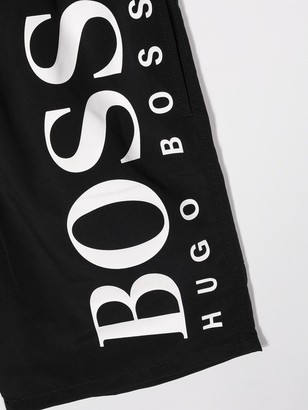 Boss Kidswear Logo-Print Quick-Dry Swim Shorts