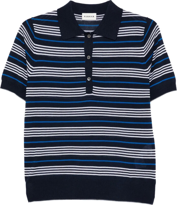 P.A.R.O.S.H. Striped Buttoned Polo Shirts
