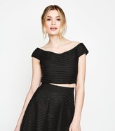 Thumbnail for your product : New Look Mesh Stripe Bardot Crop Top