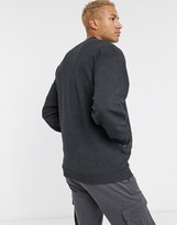 Thumbnail for your product : ASOS DESIGN longer length oversized jersey bomber jacket in charcoal ribbed fabric