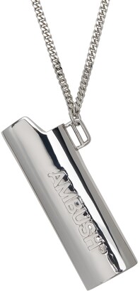 Ambush Silver Logo Lighter Case Necklace