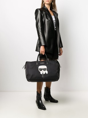 Karl Lagerfeld Paris Logo Patch Weekender Bag