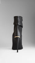 Thumbnail for your product : Burberry Peep-Toe Deerskin Boots