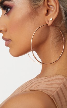 Ice Rose Gold 80mm Large Hoop Earrings
