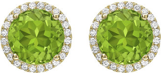Kiki McDonough Grace Peridot & Diamond Halo Stud Earrings