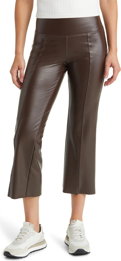 Hue Crop Faux Leather Leggings